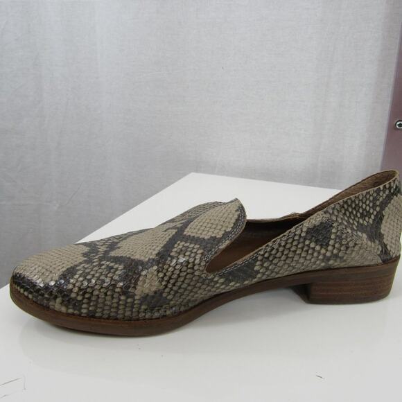 Lucky Brand Size 9 Snake Cut-Out Side Cahill Almond Toe Slip On Leather Flats - Picture 11 of 13